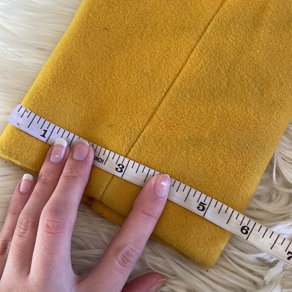 DKNY yellow pea coat tench soft winter cold single breasted elegant coat size 8 - Picture 12 of 16